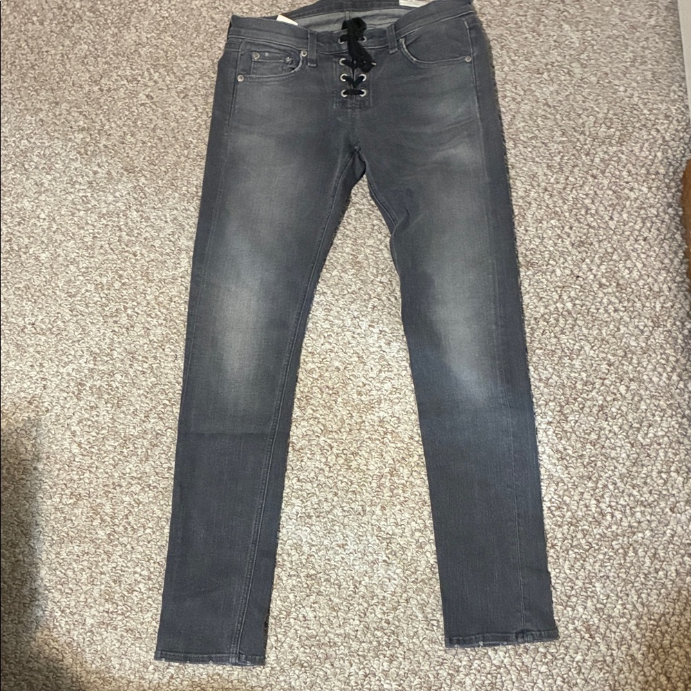 rag & bone lace up Gray Women's Skinny Jeans